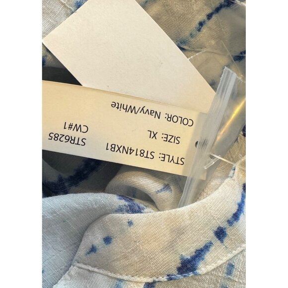 Zac & Rachel Button Up Size XL Water Color Pocket Roll Tab Sleeve NWT $48 Blouse - Picture 4 of 7